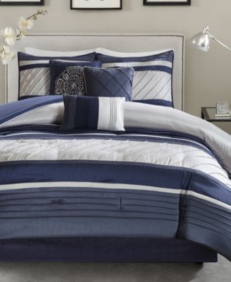 Madison Park Blaire Faux-Silk 7-Pc. Comforter Set, Queen