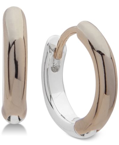 Lauren Ralph Lauren двухцветные серьги-кольца Huggie Small