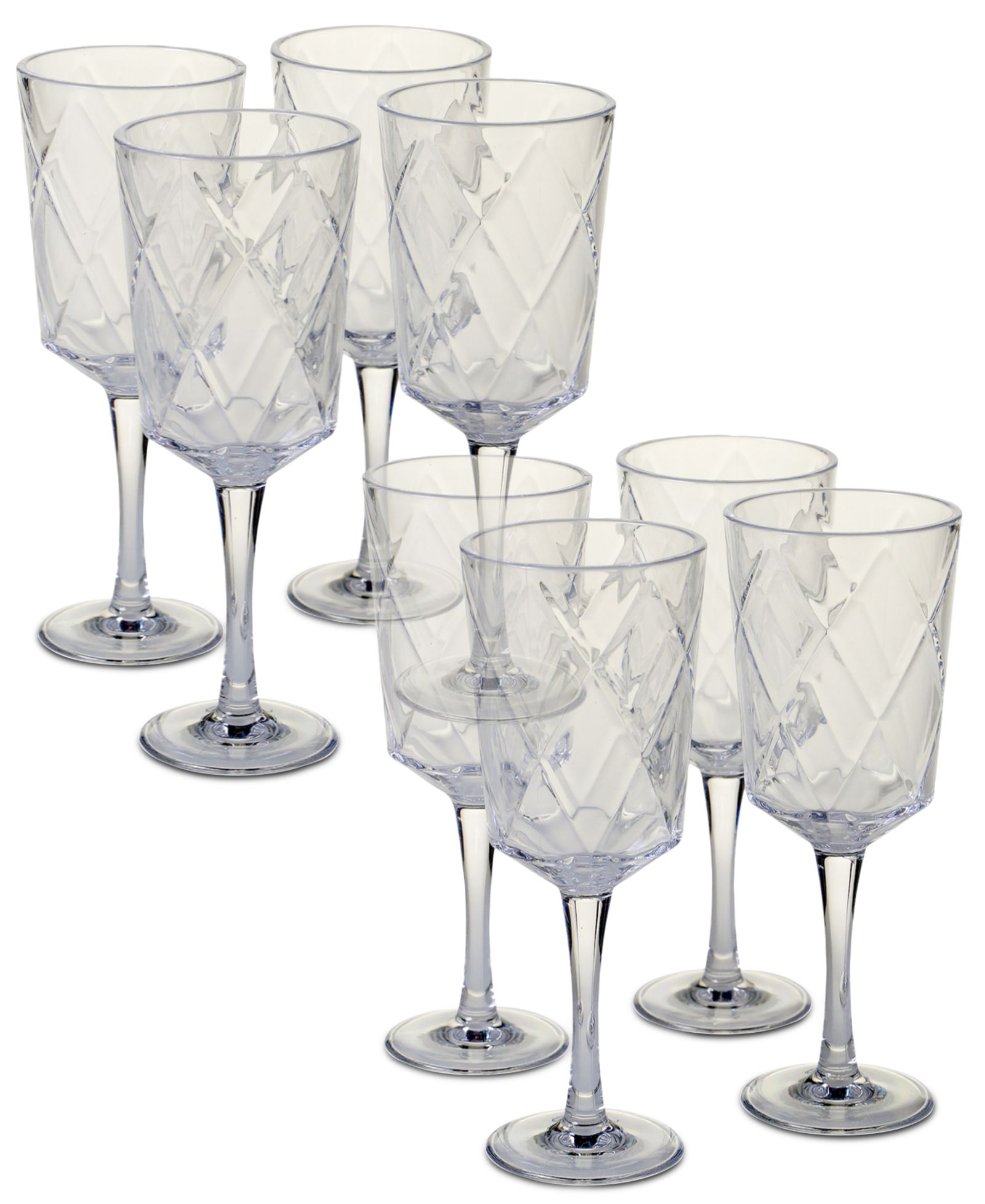 Certified International Набор бокалов Clear Diamond Acrylic, 8 шт.
