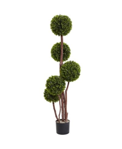Nearly Natural 4' Boxwood UV-Resistant Indoor/Outdoor Topiary Tree