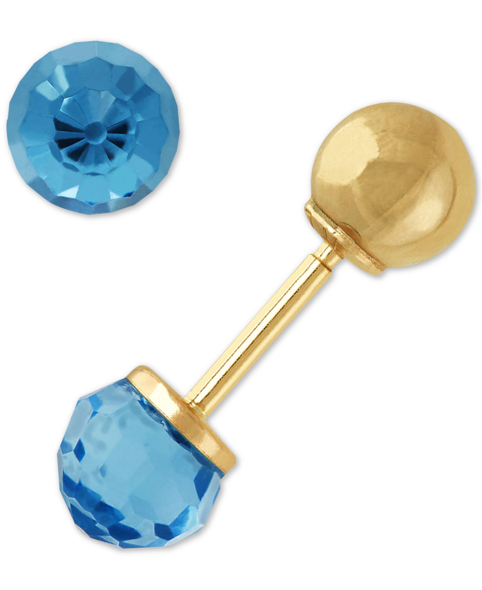Детские серьги-гвоздики с кристаллами 14k Gold