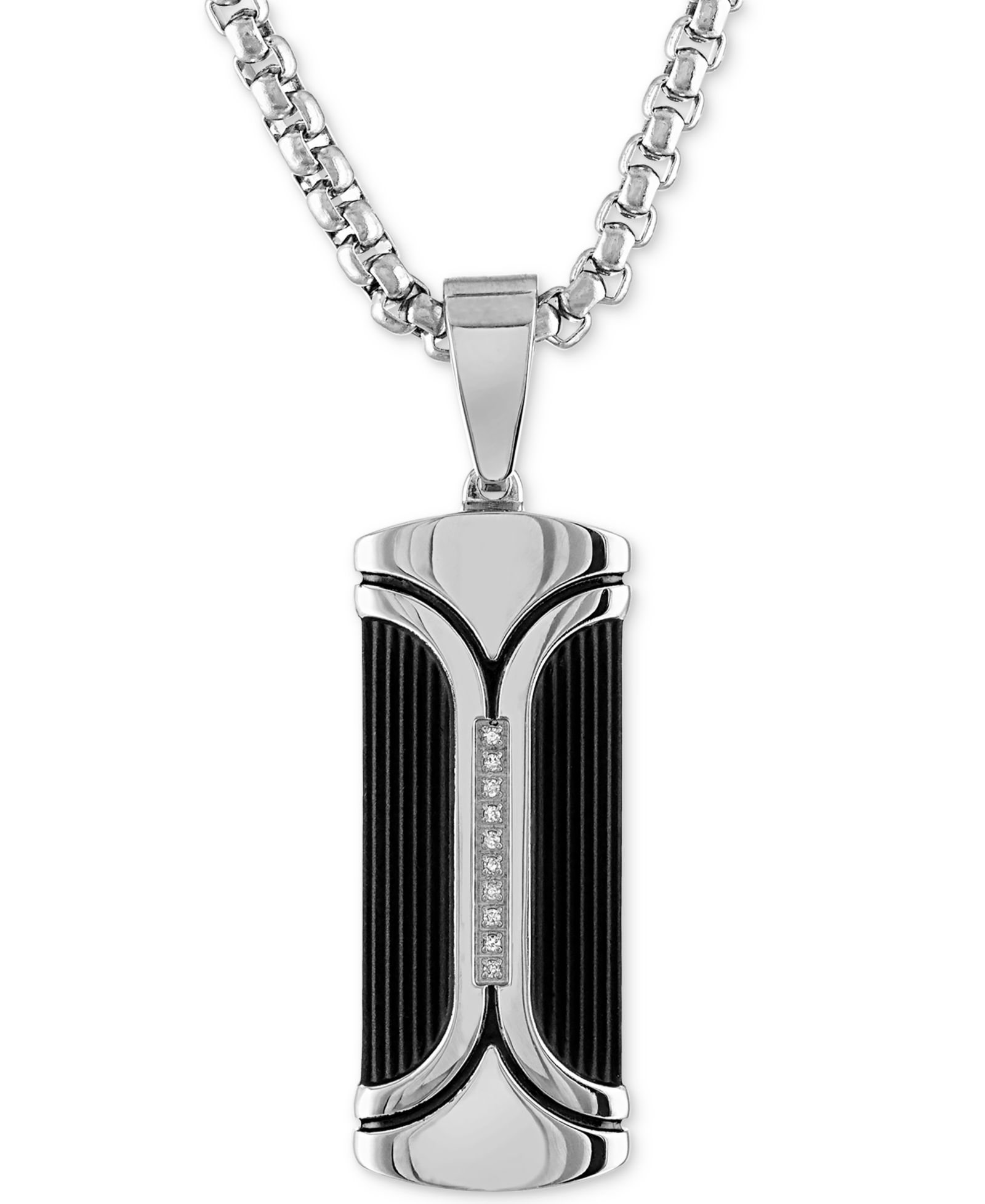 Мужское ожерелье Esquire Men's Jewelry Diamond Accent Dog Tag 22"
