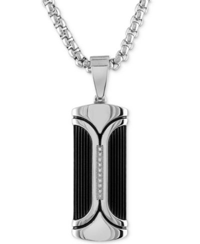 Мужское ожерелье Esquire Men's Jewelry Diamond Accent Dog Tag 22"