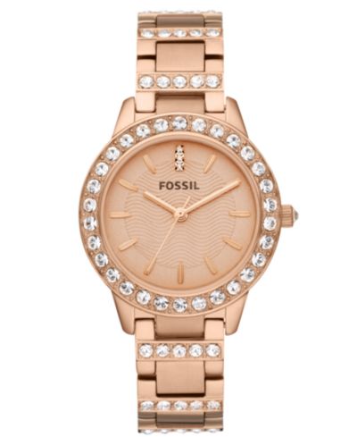 Fossil Женские наручные часы Jesse Rose Gold-Tone Stainless Steel 34mm ES3020