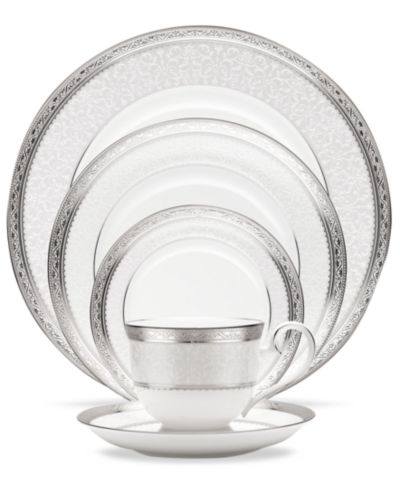 Noritake Dinnerware, Odessa Platinum  5 Piece Place Setting