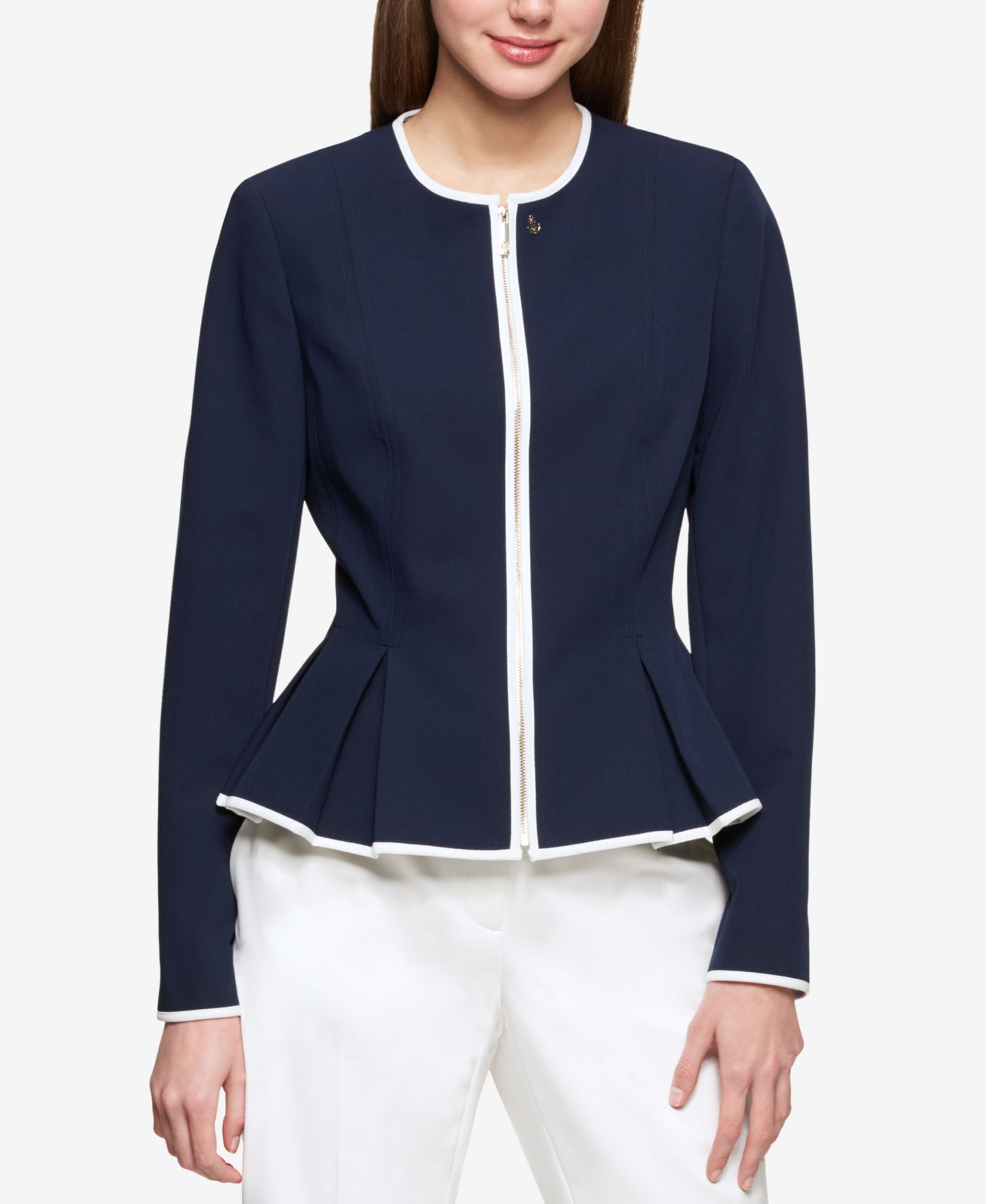 Tommy Hilfiger Women's Zip-Front Peplum Jacket