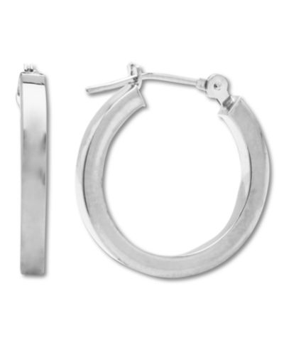Серьги-кольца из белого золота 14k (17mm)