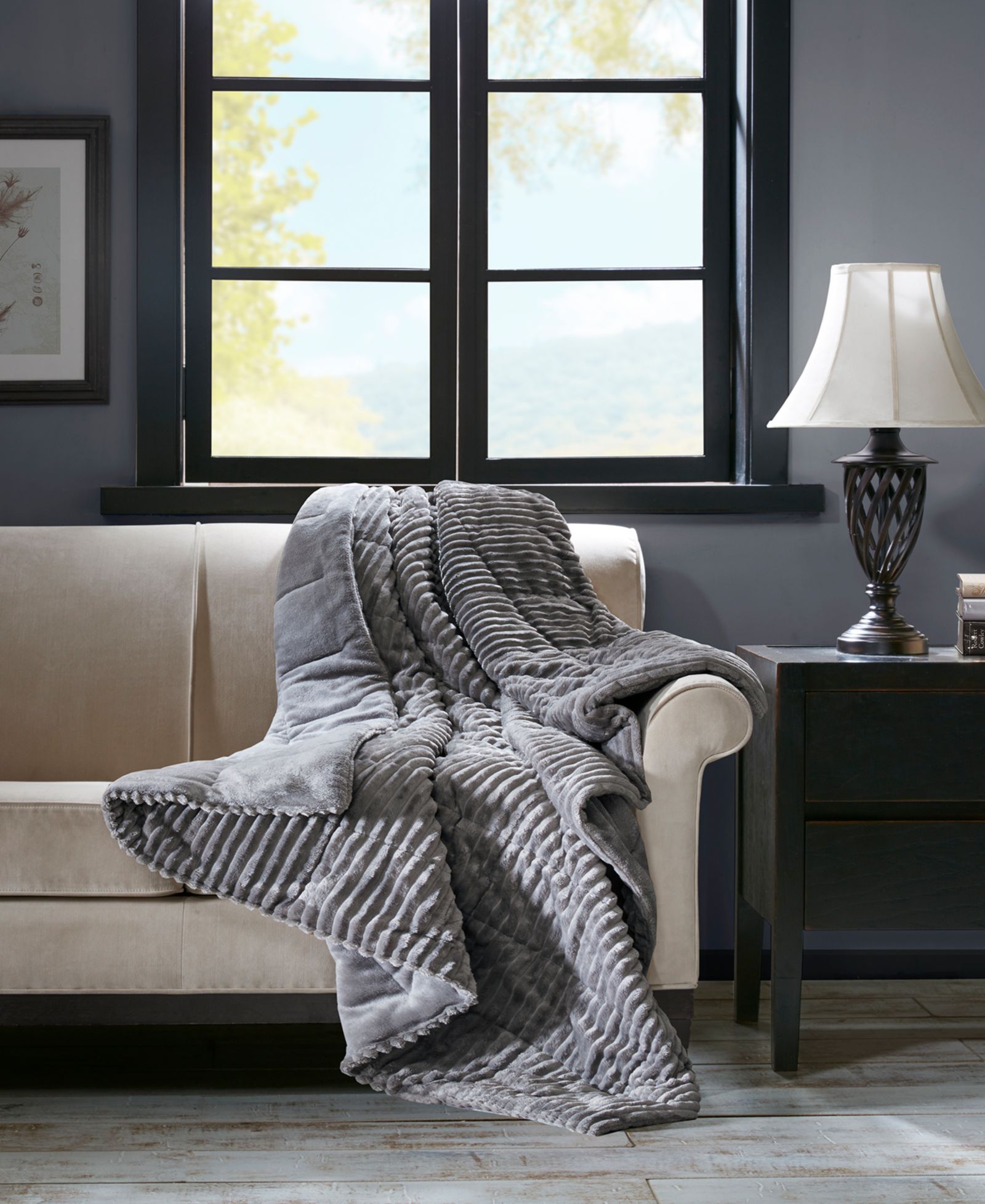 Madison Park Parker Plush Down Alternative Throw, 60" x 70"