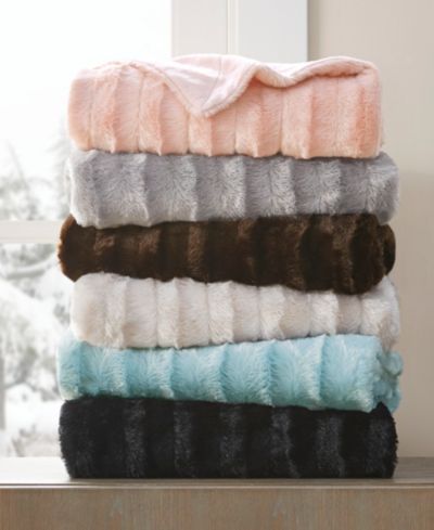 Плед Madison Park Duke Ribbed Faux-Fur, 50" x 60"