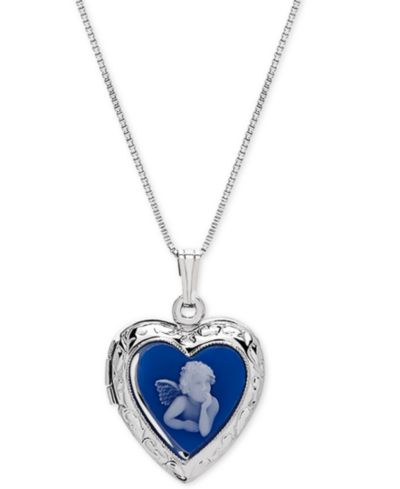 Подвеска-локет Angel Cameo 18" из стерлингового серебра
