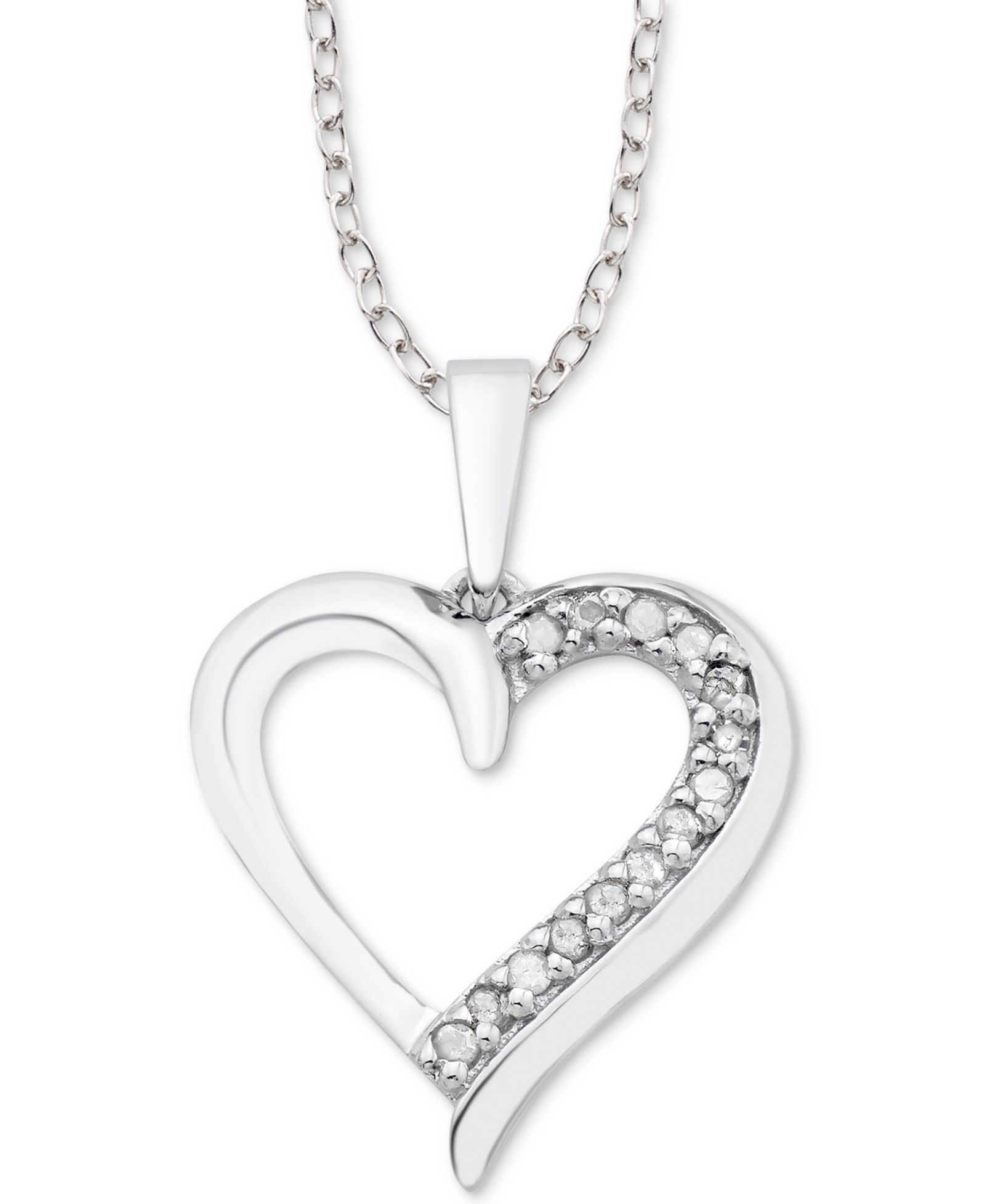 Подвеска Diamond Heart 18" из стерлингового серебра
