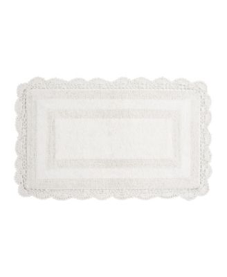 Laura Ashley Crochet Reversible Cotton Bath Rug, 21" x 34"