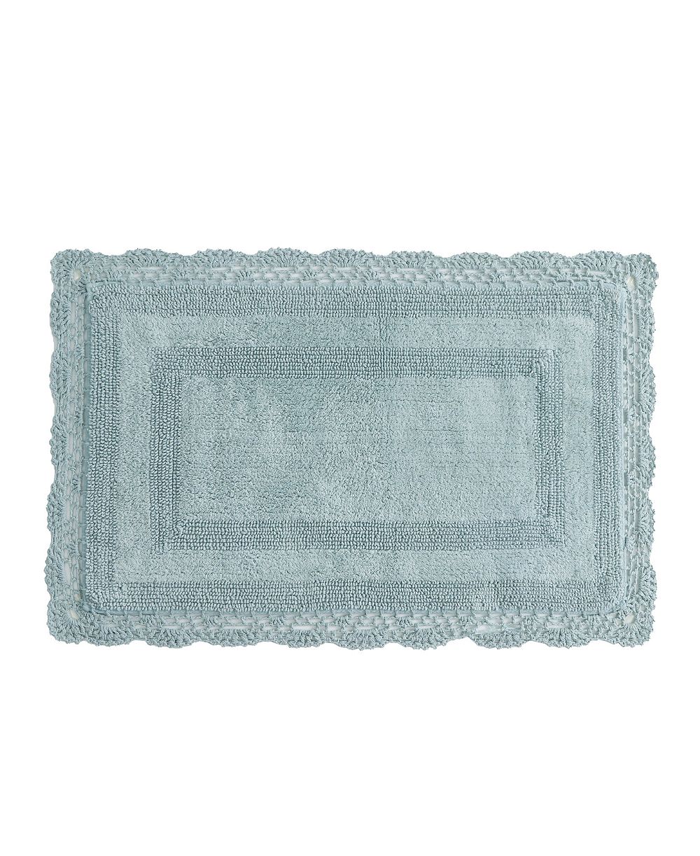 Laura Ashley Crochet Reversible Cotton Bath Rug, 21" x 34"