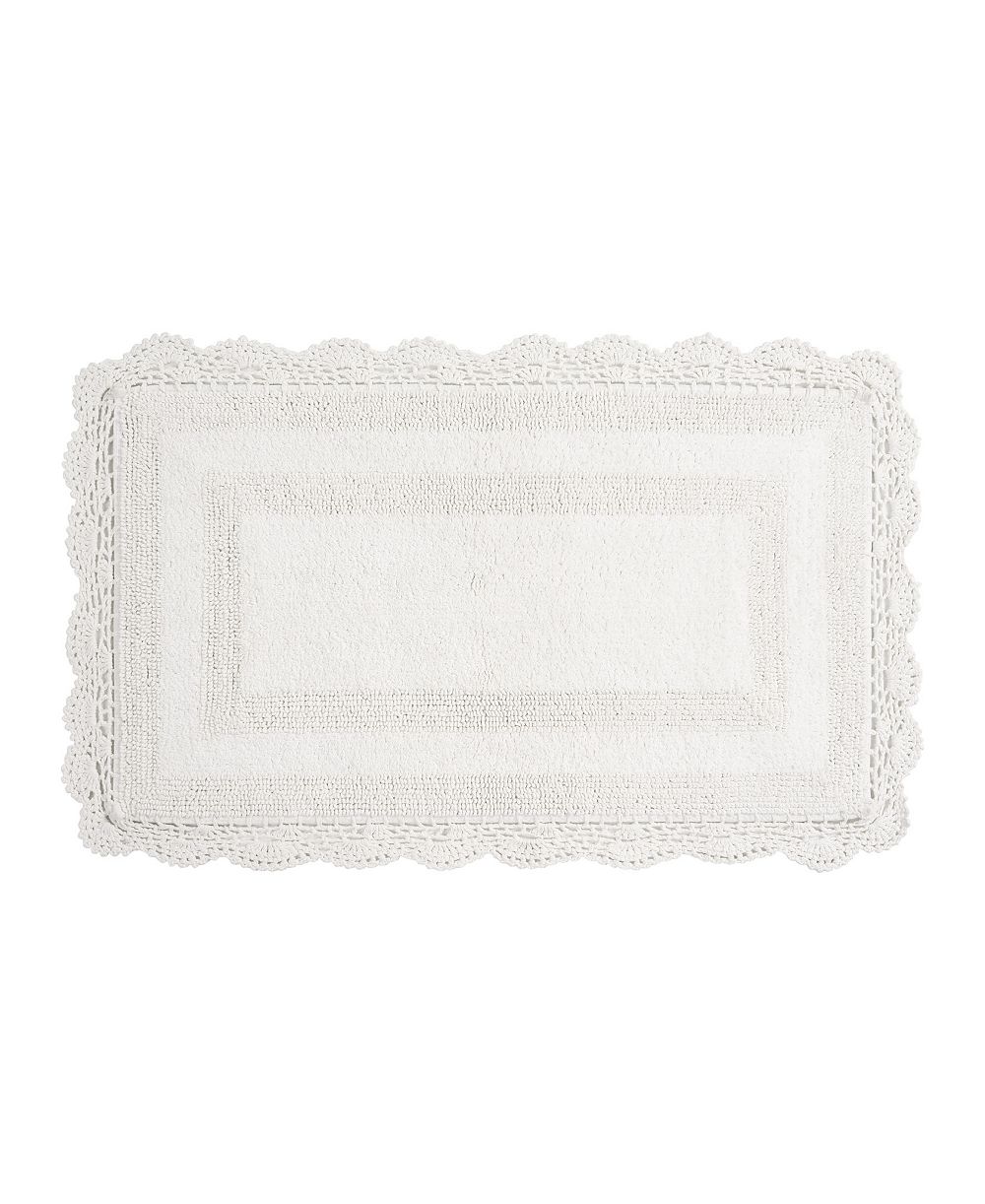 Laura Ashley Crochet Хлопковый двусторонний коврик для ванной 24" x 40"
