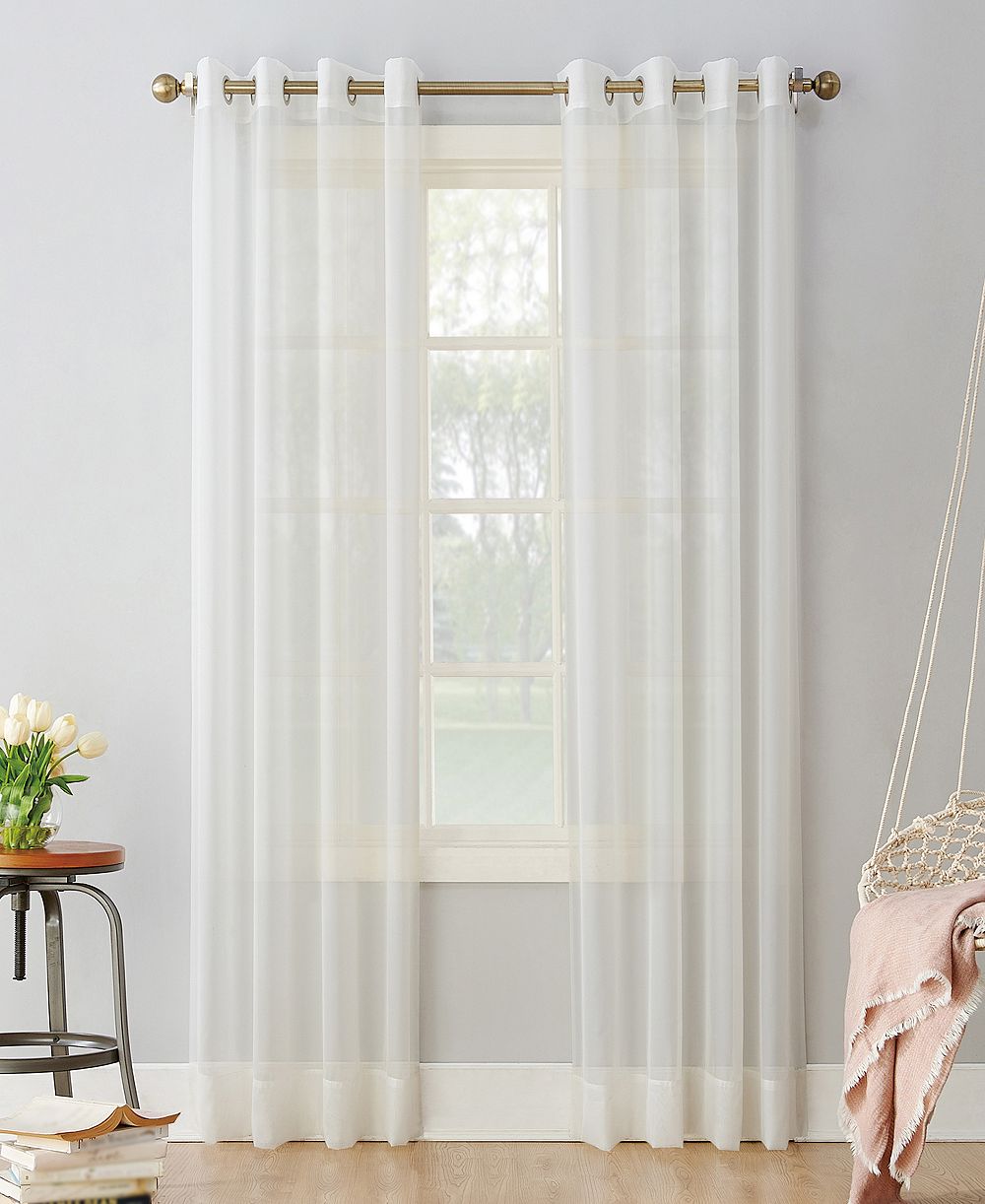 Sheer Voile Grommet Curtain Panel