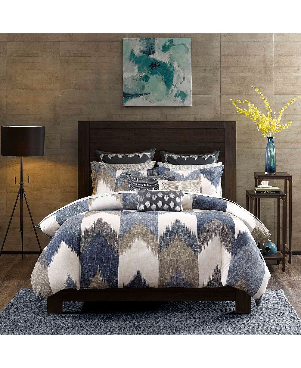 Реверсивный комплект покрывал INK+IVY Alpine Chevron Stripe, King/California King