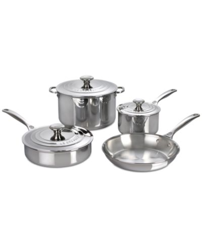 Le Creuset 7 Piece 3-Ply Stainless Steel Cookware Set