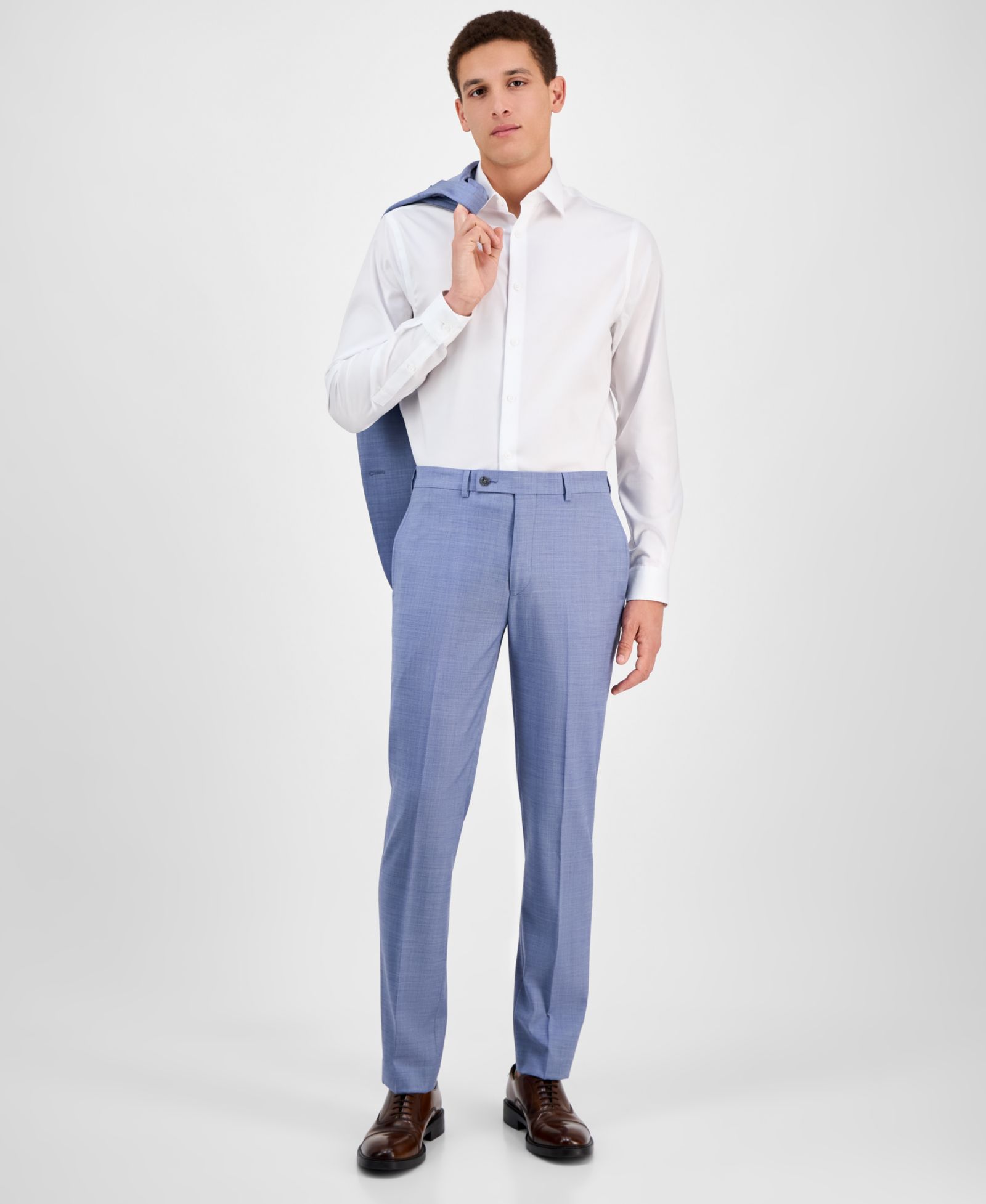 Calvin Klein Men's Slim-Fit Wool-Blend Stretch Suit Pants