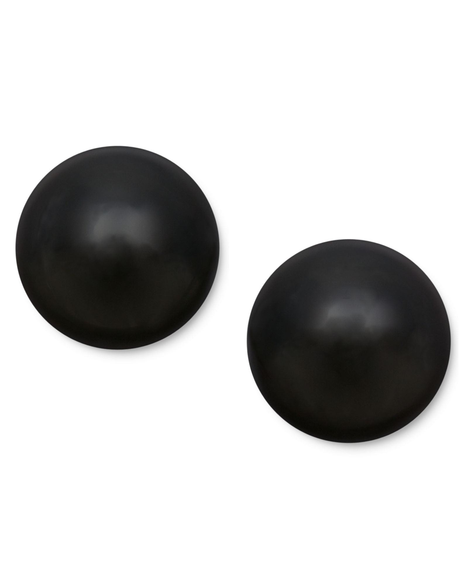 14k Gold Earrings, Onyx Ball Stud Earrings (8mm)
