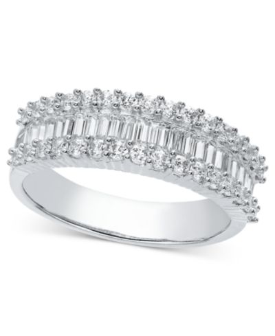 Кольцо Diamond Baguette Cluster Band в 14k White, Yellow или Rose Gold