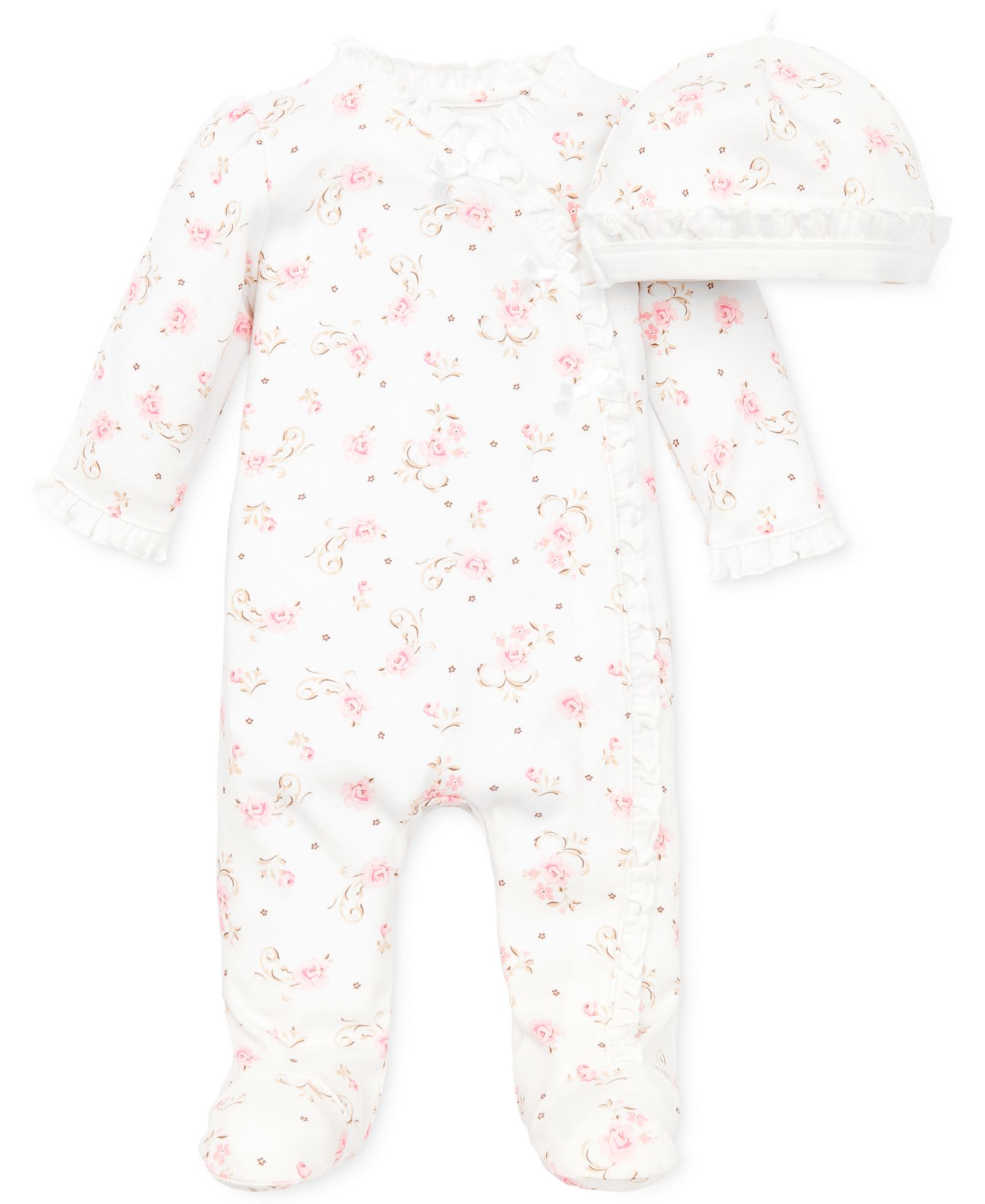 Костюм Little Me Baby Girls Vintage Rose с шапочкой, комплект из 2 предметов