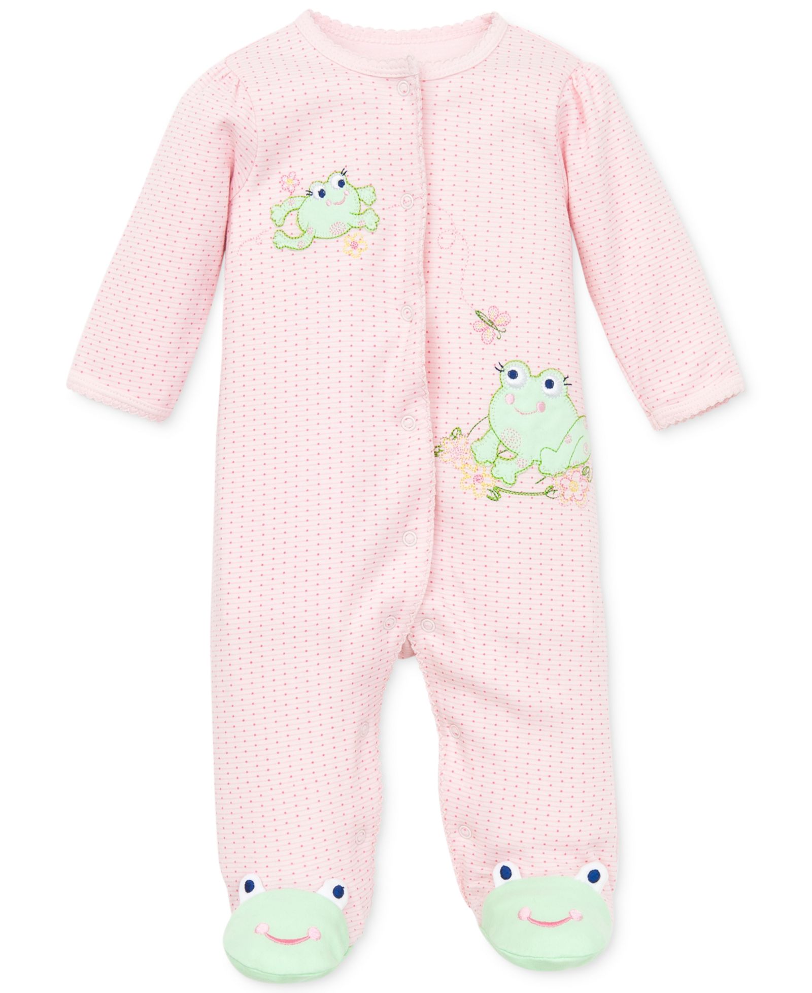 Little Me Детский хлопковый комбинезон с кнопками Frog Snap Up