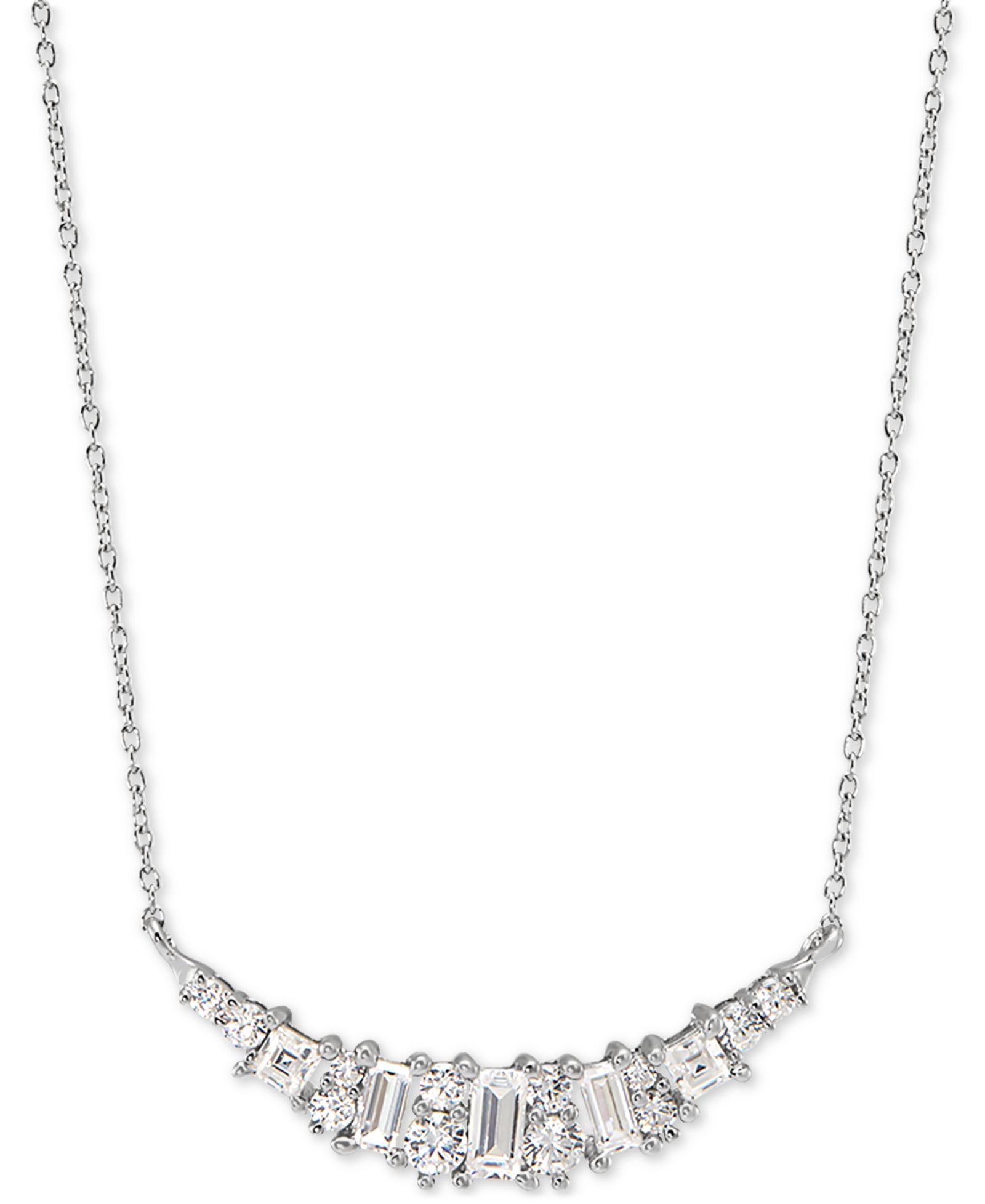 Колье с кубическим цирконием в форме сердца Arabella, 18", sterling silver