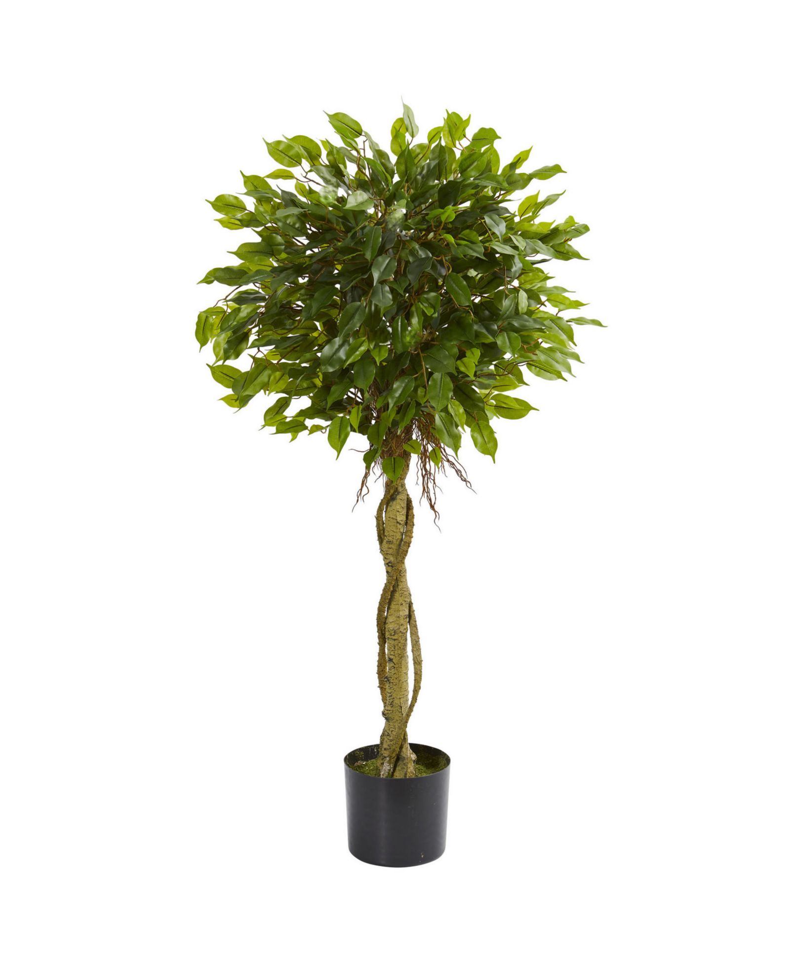 Nearly Natural искусственное дерево Ficus Topiary, 4', устойчивое к УФ-лучам, для дома и улицы