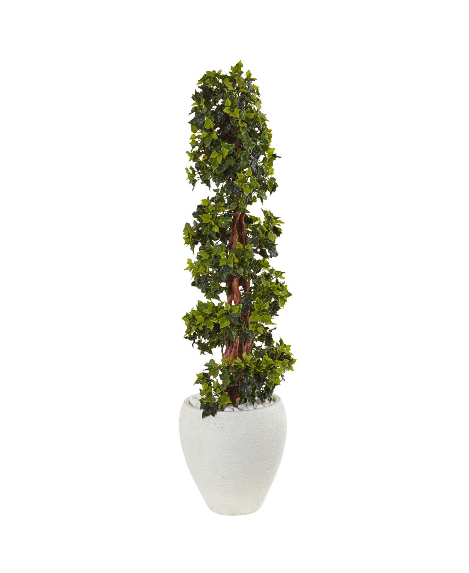 Nearly Natural искусственное дерево English Ivy в белом овальном кашпо 4'