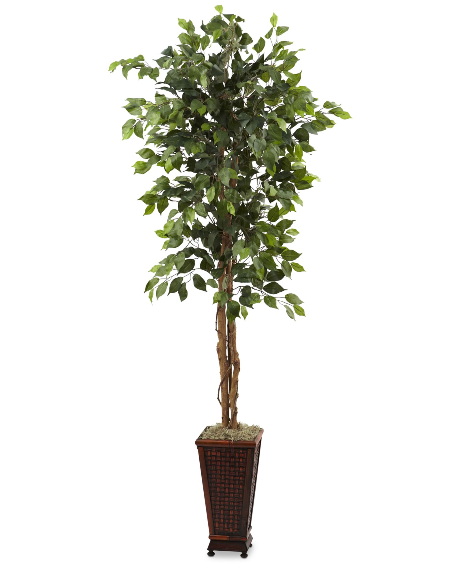 Nearly Natural 6.5' Ficus искусственное дерево в декоративном кашпо