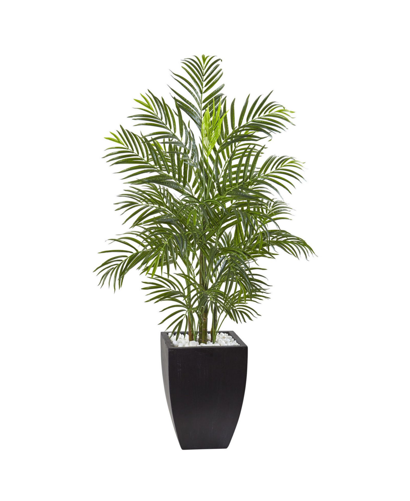 Искусственное дерево Nearly Natural Areca Palm в черном кашпо, устойчивое к UV, для дома и улицы