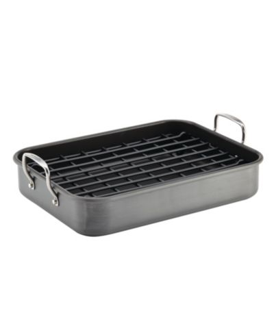 Rachael Ray жаровня с антипригарным покрытием Hard-Anodized, 12" x 16", и решетка двойной высоты