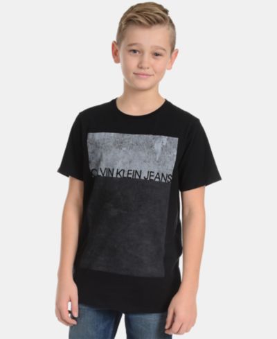 Детская хлопковая футболка Calvin Klein Big Boys с графическим принтом