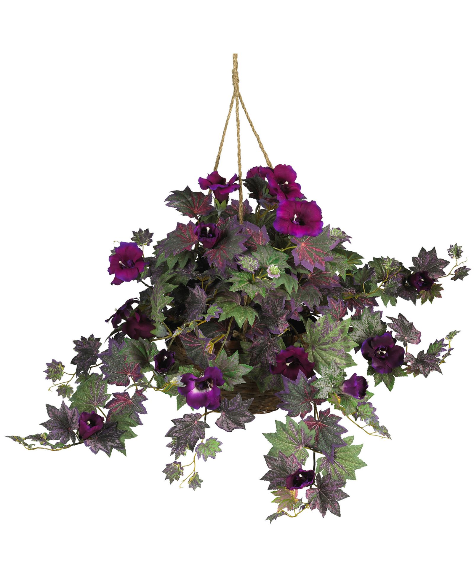 Nearly Natural искусственное растение Morning Glory в подвесной корзине