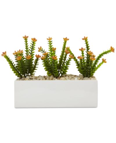 Искусственные растения Nearly Natural Flowering Sedum в прямоугольном кашпо