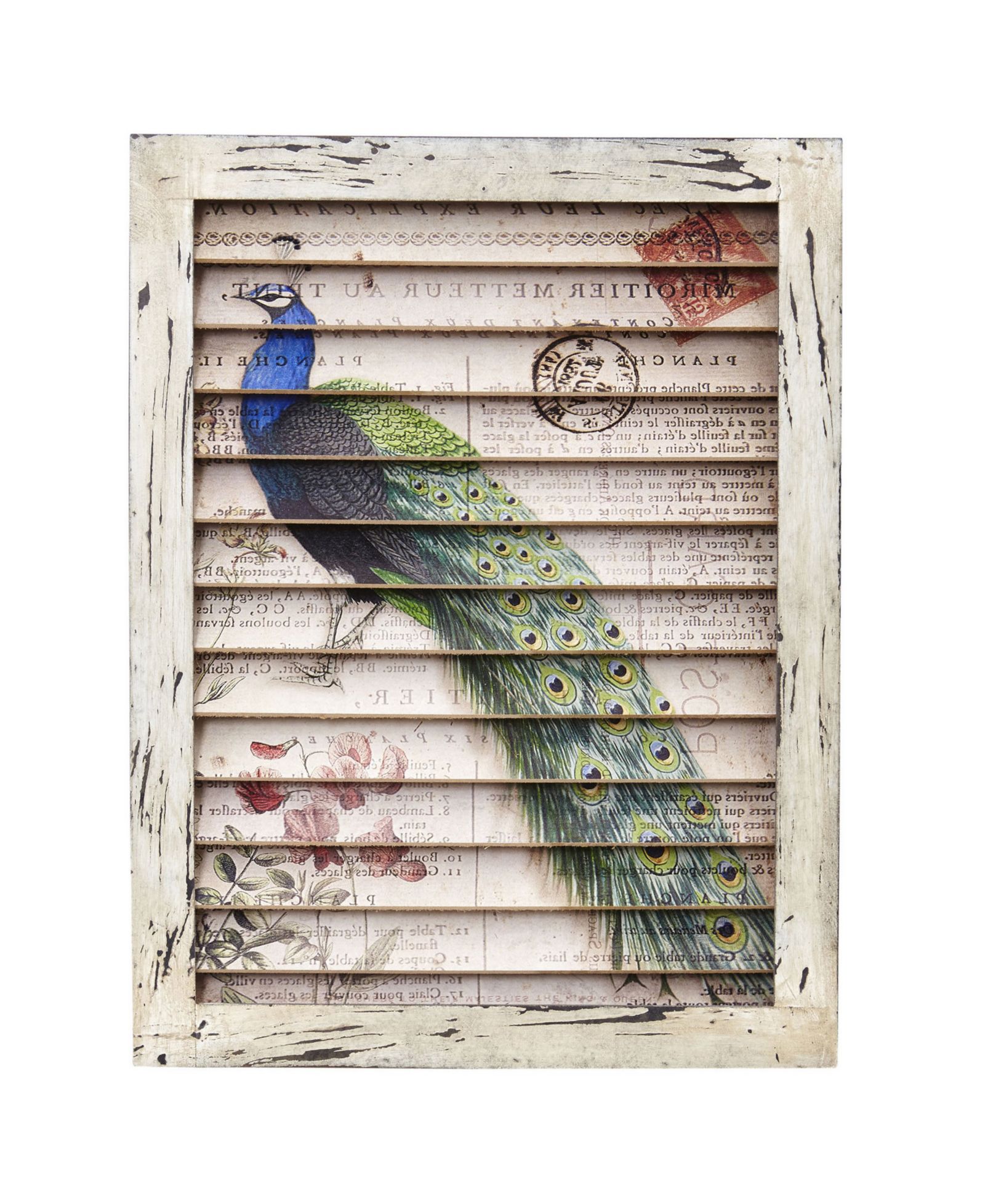 Декор для стен Nearly Natural Peacock Window Shutter Wall Decor