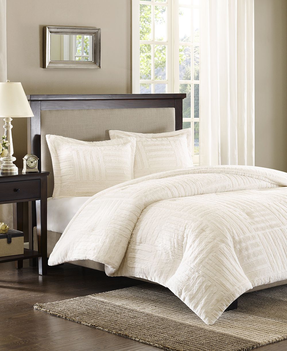 Madison Park Arctic 3-Pc. Faux Fur Comforter Set, King/California King