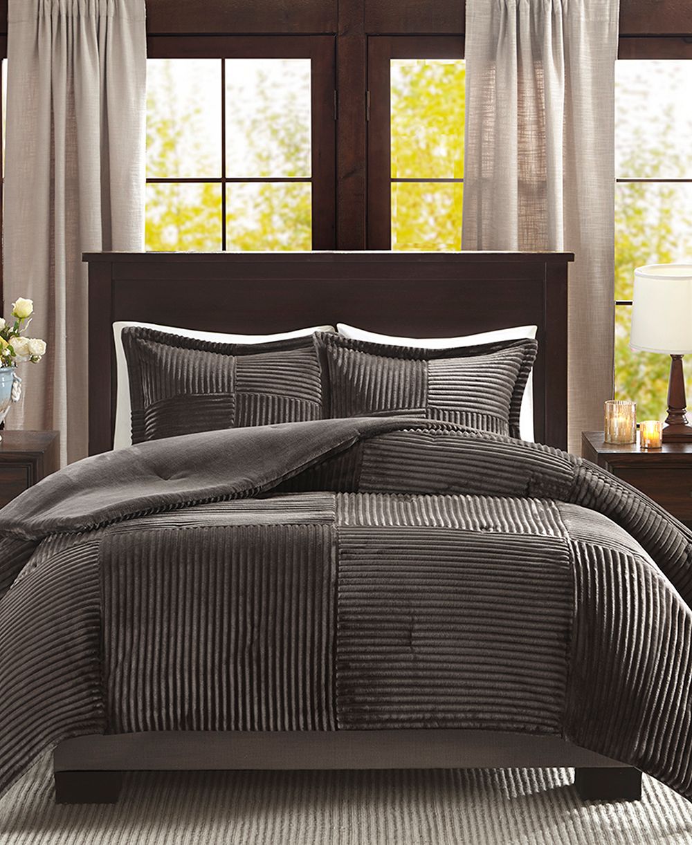 Madison Park Parker Plush Microlight Down Alternative 3-Pc. Comforter Set, King/Cal King