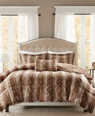 Madison Park Zuri комплект из 4 предметов с искусственным мехом, King