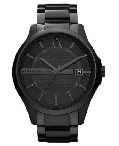 Часы A|X Armani Exchange, Мужской Black Ion Plated Stainless Steel Bracelet 46mm AX2104