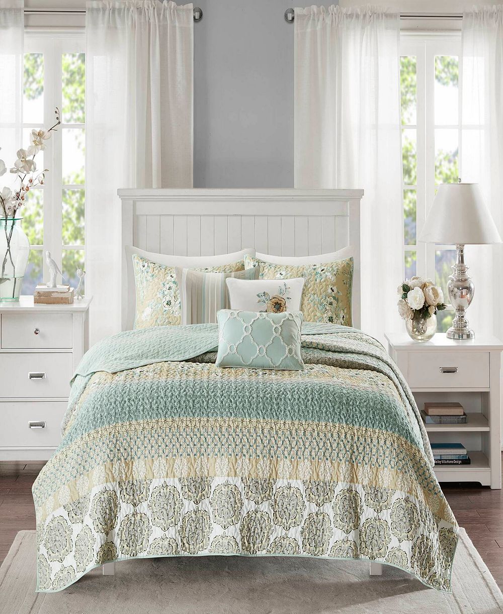 Комплект покрывала Madison Park Willa Cotton Sateen 6-Pc Full/Queen