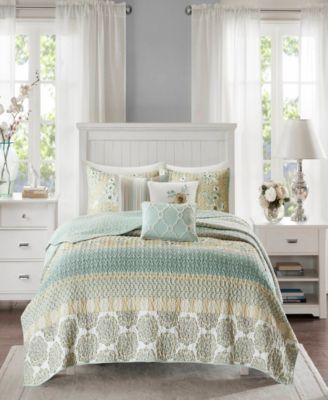 Madison Park Willa Cotton Sateen 6-Pc. Quilt Set, Full/Queen