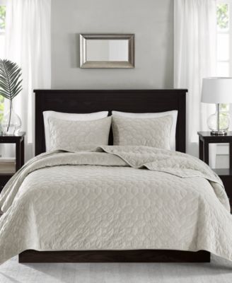 Madison Park Harper Quilted Velvet 3-Pc. Quilt Set, Full/Queen
