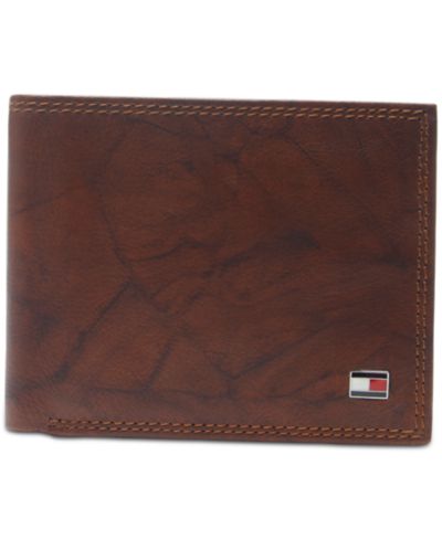 Tommy Hilfiger Мужской кожаный кошелек Traveler RFID Extra-Capacity Bifold