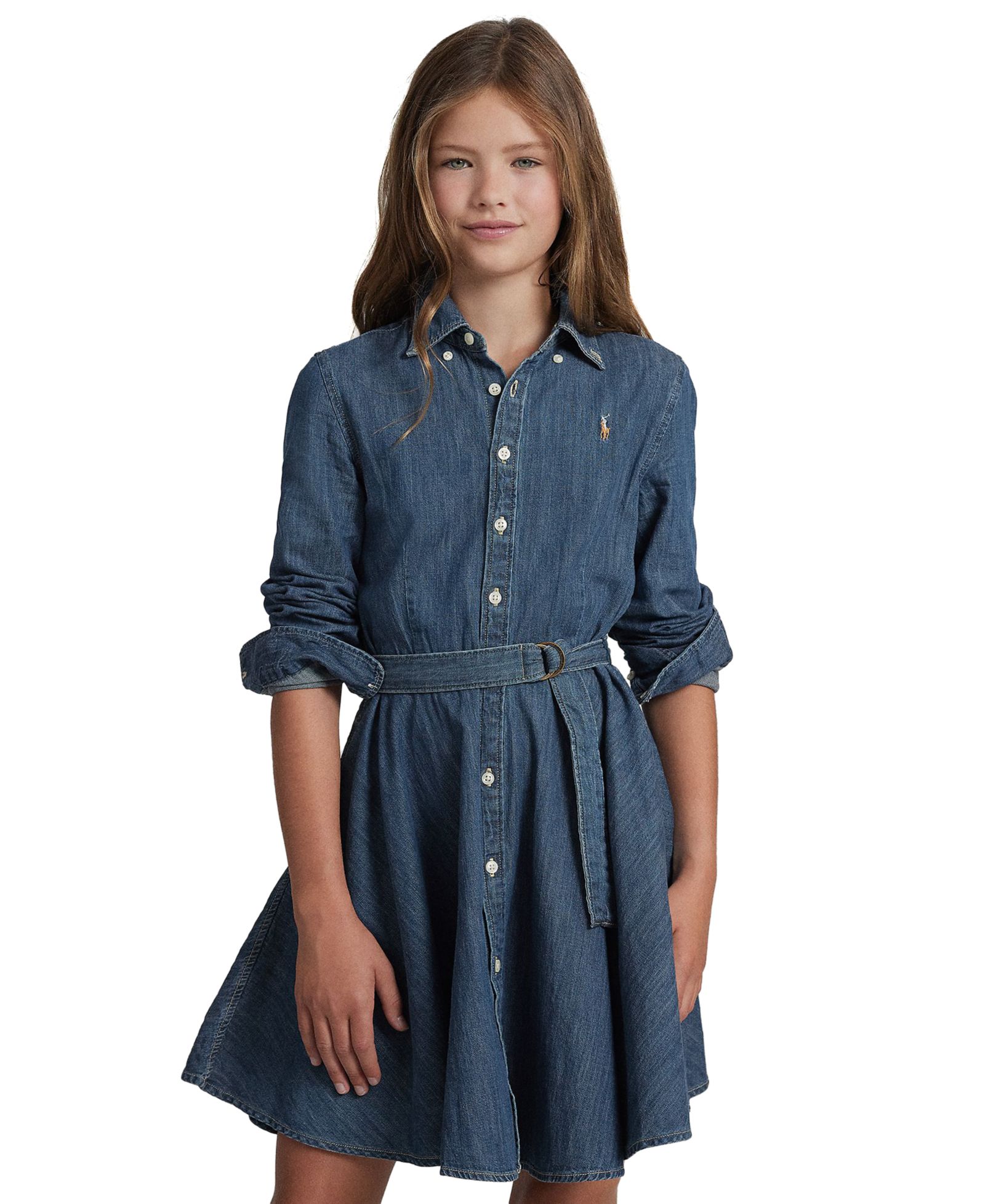 Детское джинсовое платье Polo Ralph Lauren Big Girls Belted Cotton Shirtdress