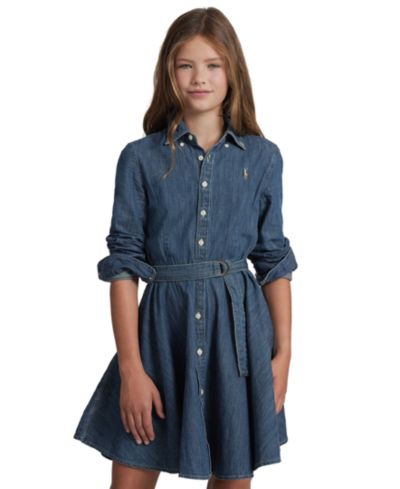 Детское джинсовое платье Polo Ralph Lauren Big Girls Belted Cotton Shirtdress