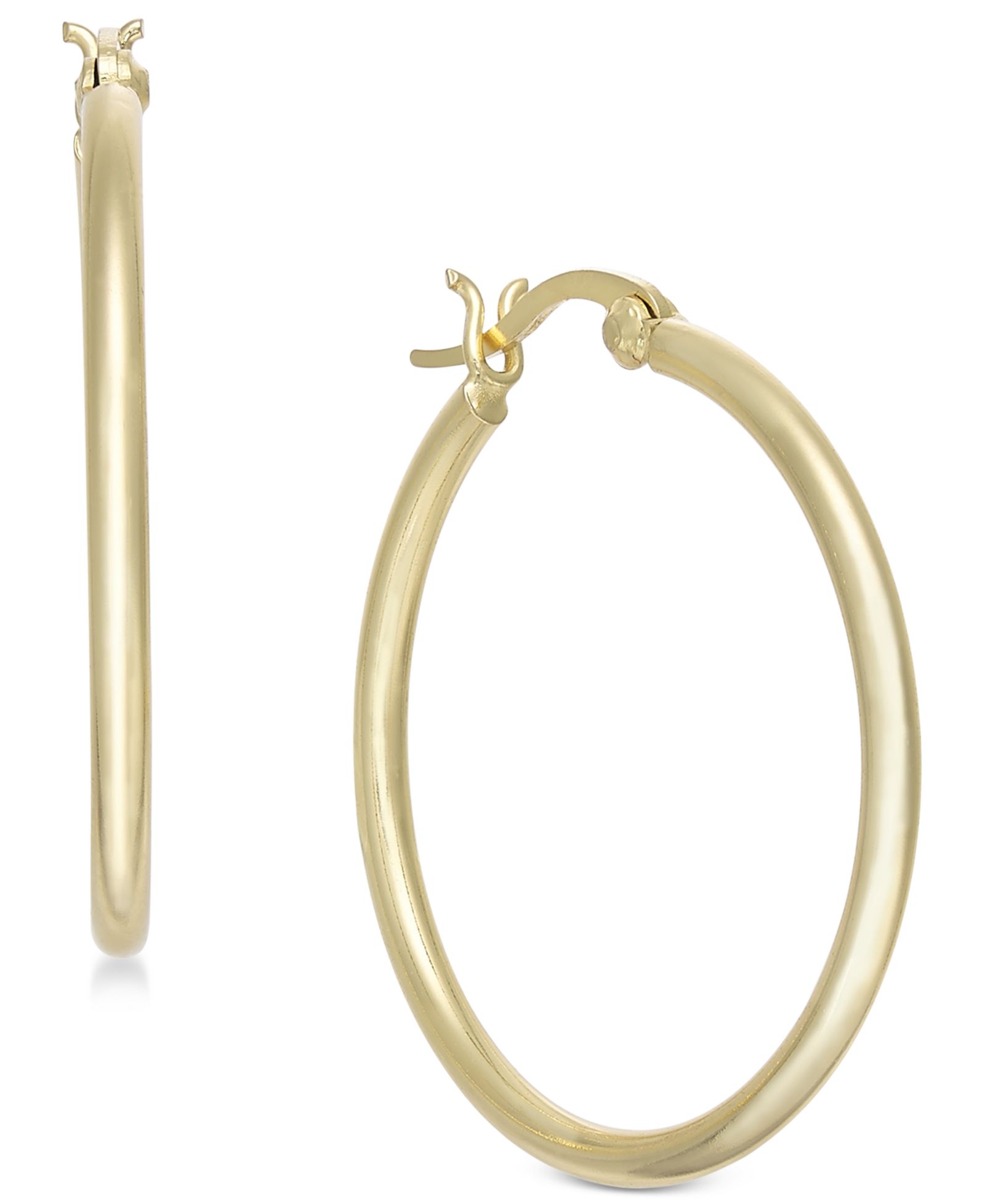 Серьги-кольца And Now This Silver Plated Polished Tube Medium Hoop