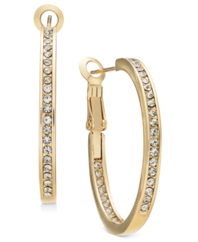 And Now This Medium Crystal Inside Out Medium Hoop in Silver Plate Earrings