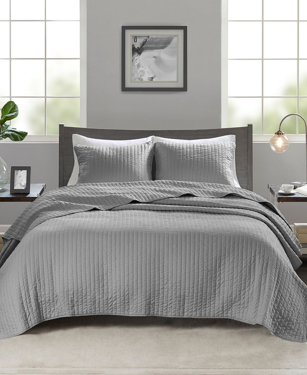 Madison Park Keaton Quilted 3-Pc. Quilt Set, Full/Queen