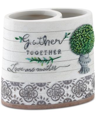Avanti Modern Farmhouse Rustic Style Resin Toothbrush Holder